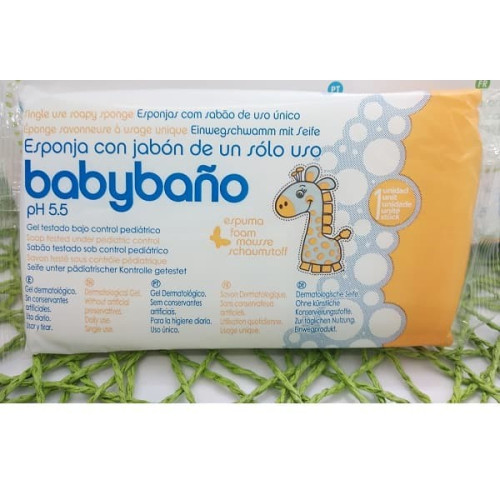 Esponjas con Jabón Pediátricas Desechables.  Babybaño