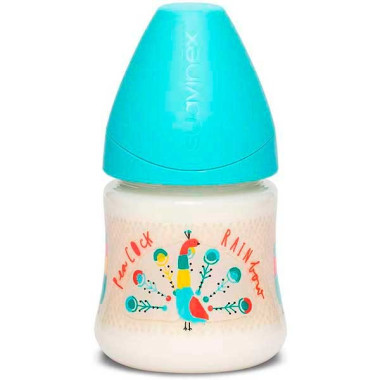 Biberón 150 ml. flujo lento (látex) mariposas. Suavinex