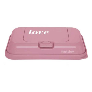 Caja Dispensadora de Toallitas Viaje Corazones Rosa.  Funkybox