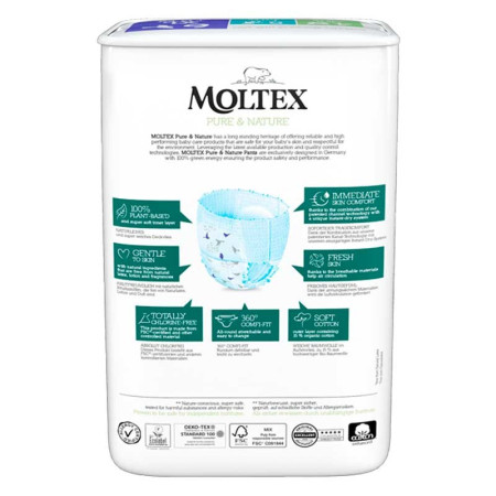 Pañales Pants Pure & Nature Talla 6 (+ 14 kg) 18 Uds. Moltex