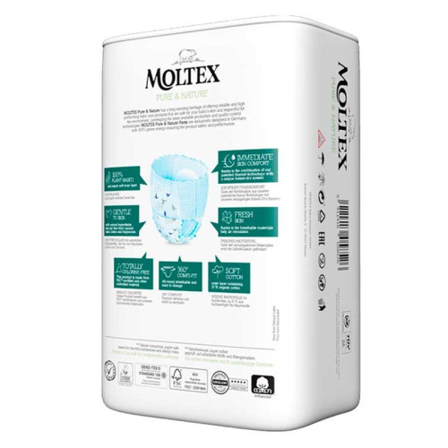 Pañales Pants Pure & Nature Talla 6 (+ 14 kg) 18 Uds. Moltex