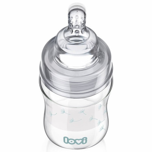 Biberón cristal con tetina dinámica (0+ meses) 150ml. LOVI
