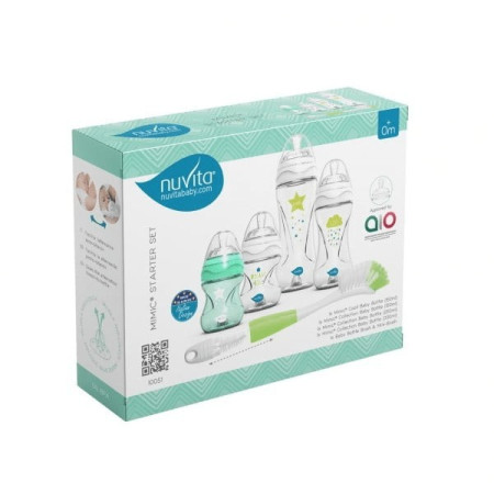 Set de Regalo Biberones de Iniciación Verde. Nuvita