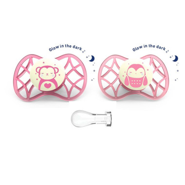 Pack 2 Chupetes Tetina Simétrica Reflectante . Nuvita