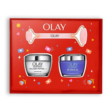 Premium Box Regenerist Día 50ml + Collagen Peptide24 50ml + FaceRoller. Olay