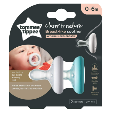 Chupete con forma de pecho (2 uds). Tommee Tippee