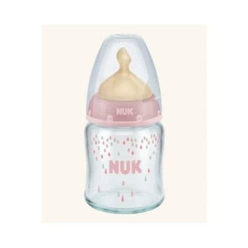 Biberon First Choice Latex Cristal 120 ml ( 0-6 ) meses  Nuk