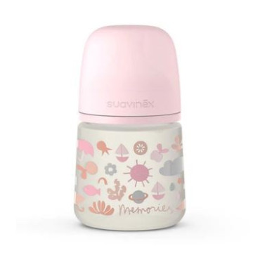 Biberón tetina anatómica silicona T1S MEMORIES 150 ml . Suavinex