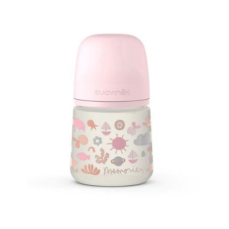 Biberón tetina anatómica silicona T1S MEMORIES 150 ml . Suavinex