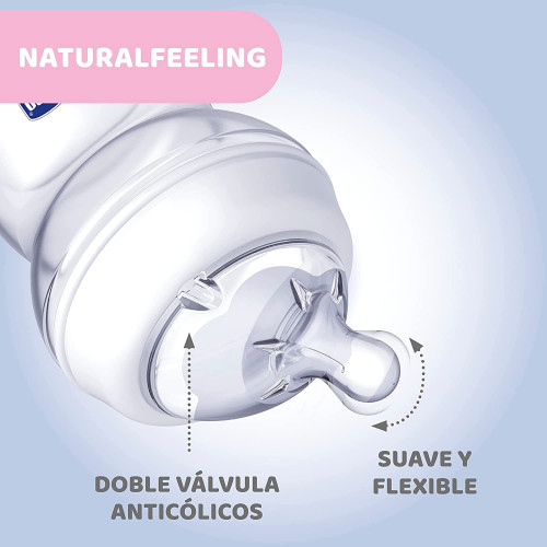 Biberón Natural Feeling anticólicos silicona 150ml. Chicco