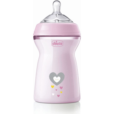 Biberón Natural Feeling anticólico silicona 330 ml. Chicco