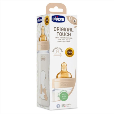 Biberón Original Touch Látex anticólico vidrio. Chicco