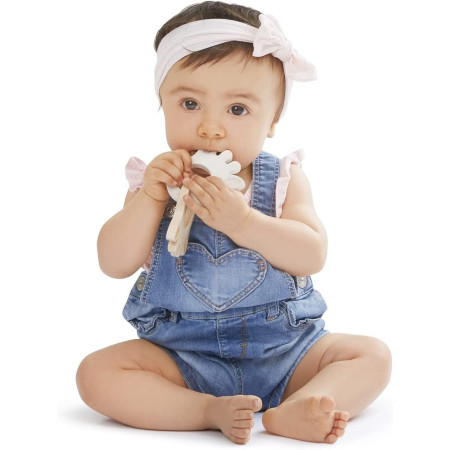 Mordedor anillo silueta caucho&madera. Sophie la girafe