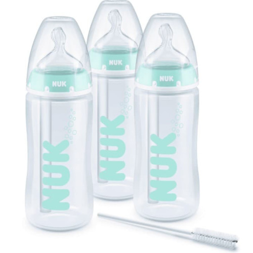 Set 3 biberones First Choice anticólicos (0-6m) Silicona 300ml. Nuk