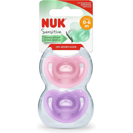 Chupetes SENSITIVE Soft Silicone T1 0-6m (2ud) NUK