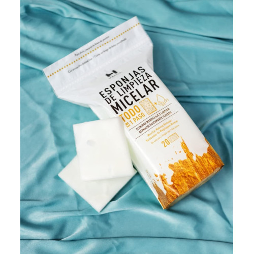 Esponjas de espuma micelar facial desmaquillante diaria (20 ud)