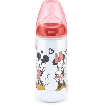 Biberón First Choice Mickey control temperatura, silicona (6-18) 300ml.Nuk
