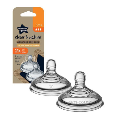 Pack de 2 Tetinas Closer to Nature Anti-colic. Tommee Tippee