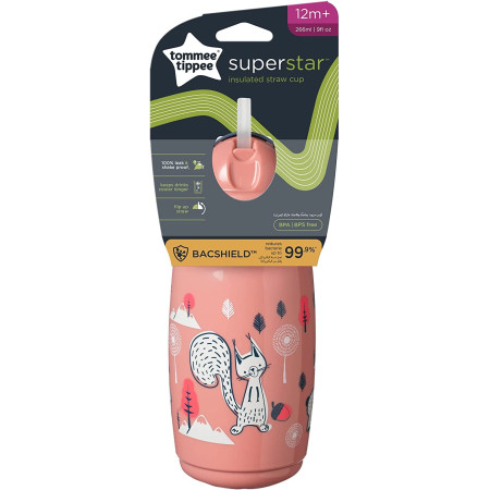 Botella SuperStar térmica con pajita 266 ml. Tommee Tippee