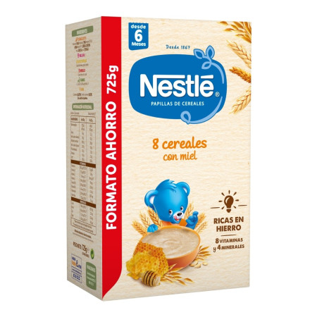 Papilla 8 cereales con miel , formatos ahorro. Nestlé