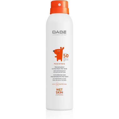 Fotoprotector Pediatric SPF 50+ wet skin alta protección 200ml. Babé
