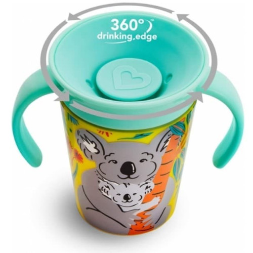 Taza antigoteo Miracle 360º WildLove + 2 chupetes silicona gratis. Munchkin.
