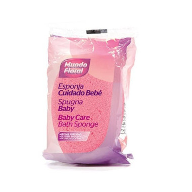 Esponja cuidado bebé. Mundo floral