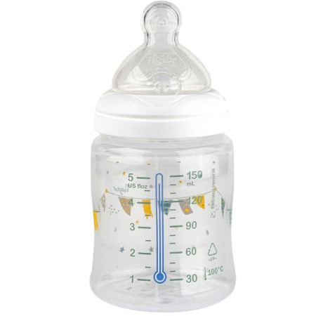 Biberón de transition Anti-cólicos silicona control temperatura. Tigex
