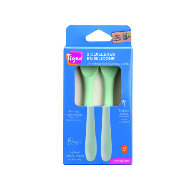 Cuchara de silicona azul. Suavinex