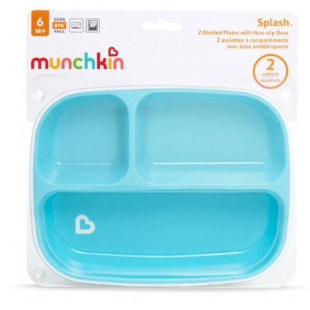 Pack platos con compartimentos antideslizantes Splash 2ud. Munchkin