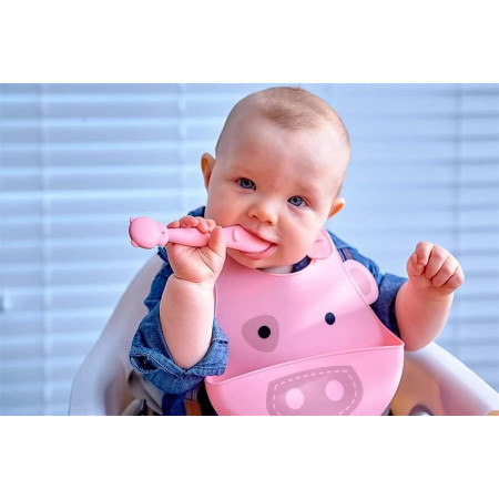 Set alimentación silicona con babero, bol y cuchara. Olmitos