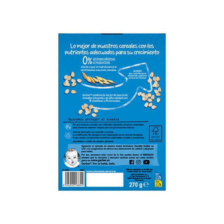 Gerber Papilla Multicereales 0% azucares 270 g. Nestlé