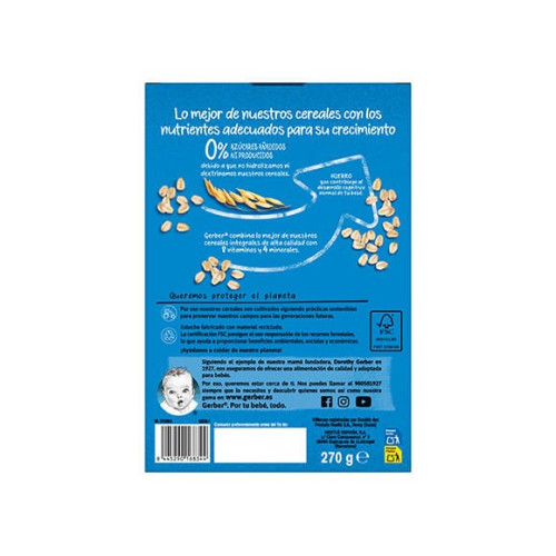 Gerber Papilla Multicereales 0% azucares 270 g. Nestlé