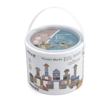 Juguete de madera cubo de 60 piezas. PolarB