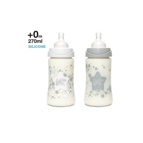 Pack biberones Little Star silicona. Suavinex