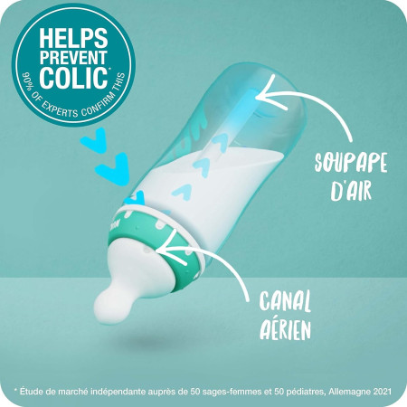 Biberón FC Silicona anticólico profesional + cepillo de limpieza (0-6). Nuk