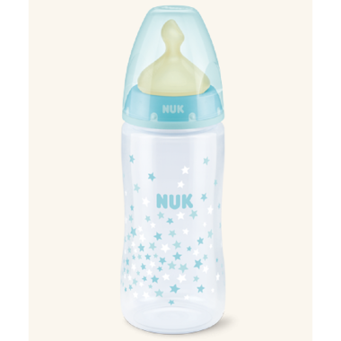 Biberón First Choice Látex 300 ml (0-6).Nuk