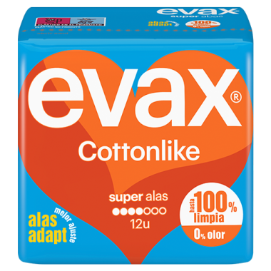 Compresas Evax Cottonlike Alas Súperl (12 Uds.)