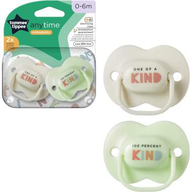 Chupetes AnyTime  orthodontic (0-6 m) (x2). Tommee Tippee