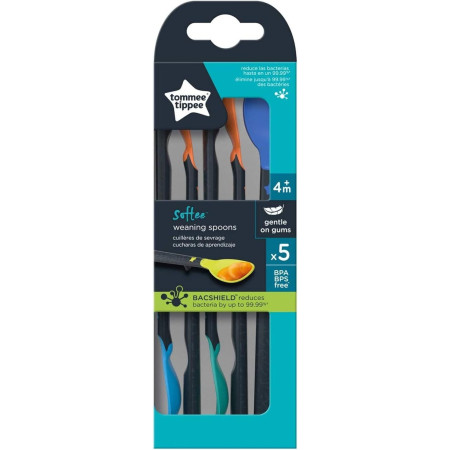 Cucharas de aprendizaje punta blanda (5ud) +4m. Tommee Tippee