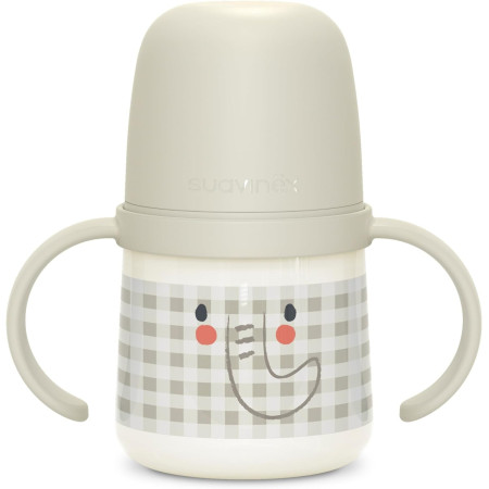 Vaso de aprendizaje antiderrame que brilla en la oscuridad con boquilla de silicona 150ml. Suavinex