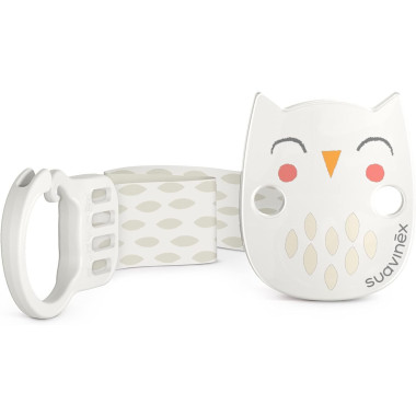 Sujeta chupete broche Pinza con Cinta. Cadena para chupete con cinta textil, con diseño a dos caras. +0 Meses. Suavinex