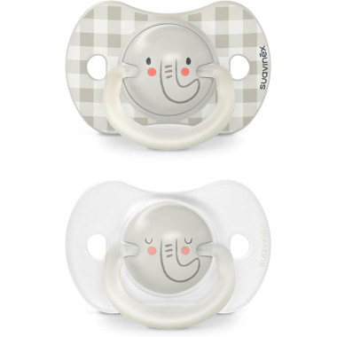 Pack de 2 chupetes NOCHE con tetina fisiológica silicona Sx Pro(6-18). Suavinex