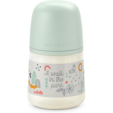 Biberón, Tetina Anatómica de Silicona, Anticólico, Flujo Medio 150ml (0-6). Suavinex