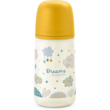 Biberón, Tetina Anatómica de Silicona, Anticólico, Flujo Medio 270ml (0-6). Suavinex