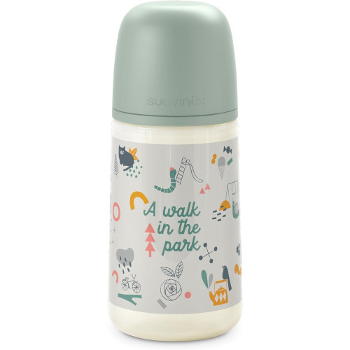 Biberón, Tetina Anatómica de Silicona, Anticólico, Flujo Medio 270ml (0-6). Suavinex