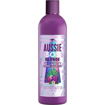 Champú SOS Blonde Para Pelo Rubio, Con Mechas O Decolorado, Reflejos Rubios, 490 ml. Aussie
