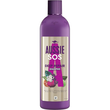 Champú SOS ,Hidratación y Reparación Intensa - Para Pelo Seco y Dañado 490ml . Aussie
