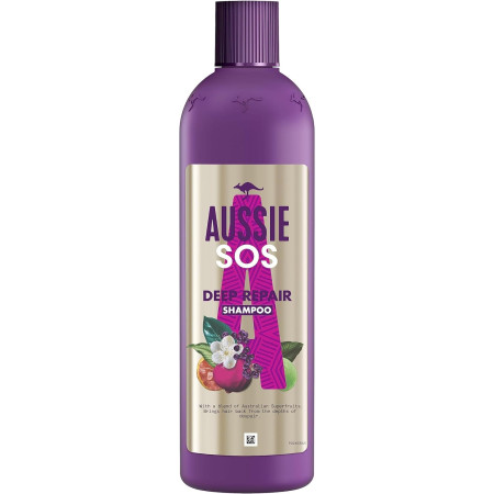 Champú SOS ,Hidratación y Reparación Intensa - Para Pelo Seco y Dañado 490ml . Aussie