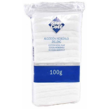 Algodón Hidrófilo ZigZag 100 g. Indas